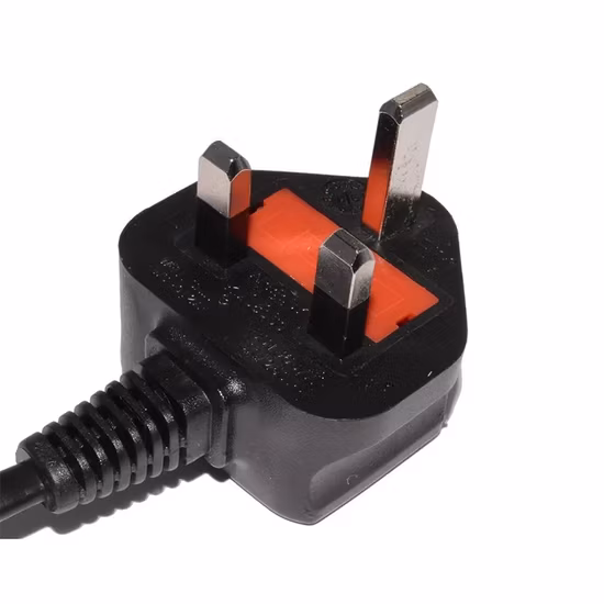 Cable de alimentación de CA de Reino Unido de 3 pines con extremos de cable de alimentación hembra para cable de alimentación de computadora portátil